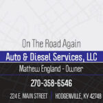 On The Road Again Auto & Diesel Services, LLC - Taller de reparación de automóviles en Hodgenville, Kentucky, EE. UU.